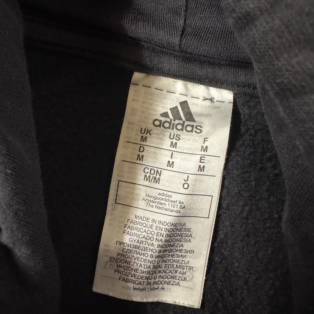 Adidas Essential Pullover Hoodie Black Men’s Medium Classic Logo - Picture 3 of 3